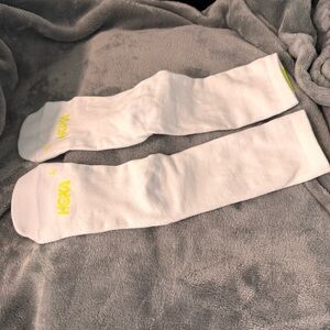Hoka White and Yellow Athletic Socks size medium NWOT